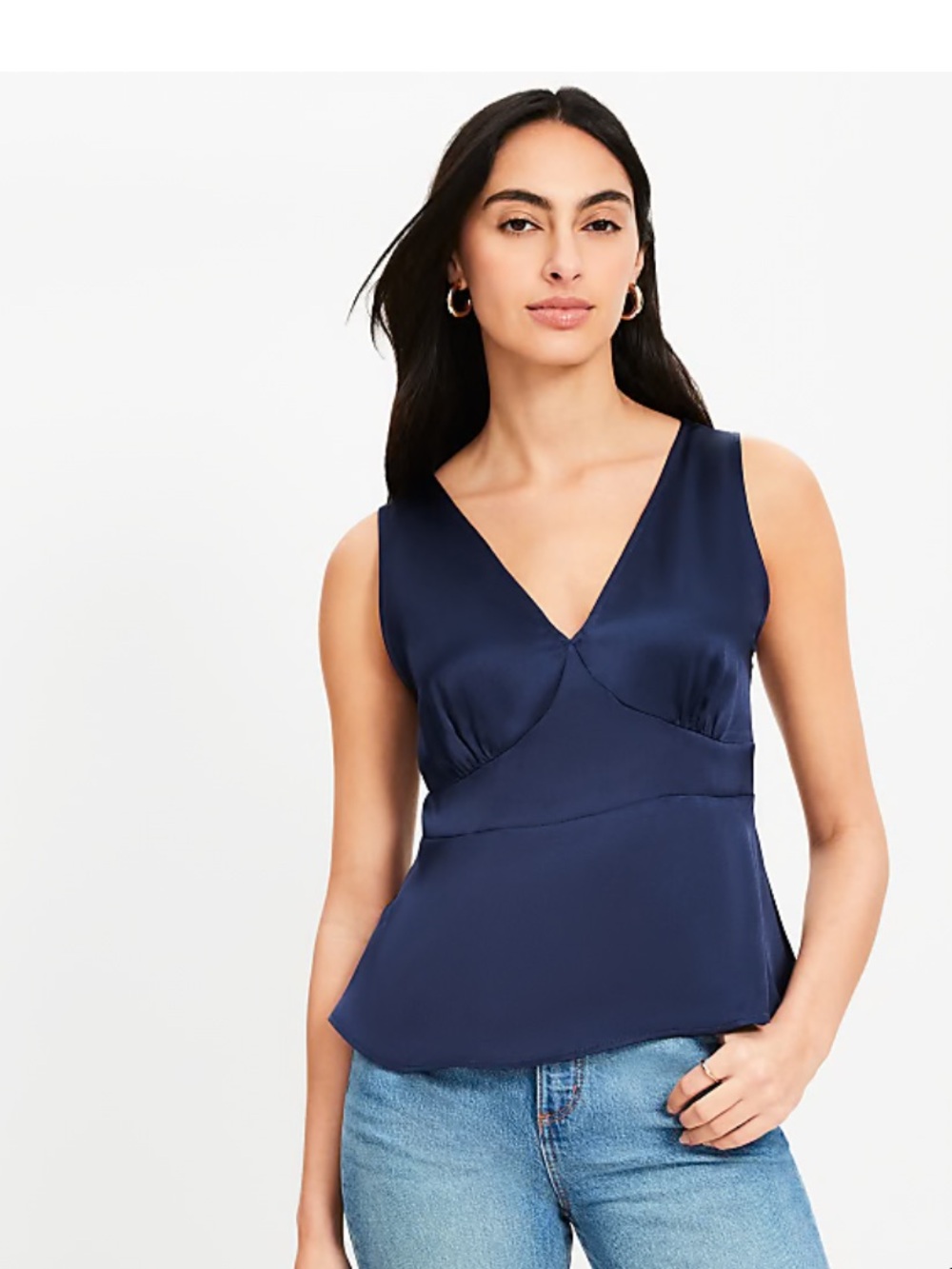 Double V Peplum Tank
